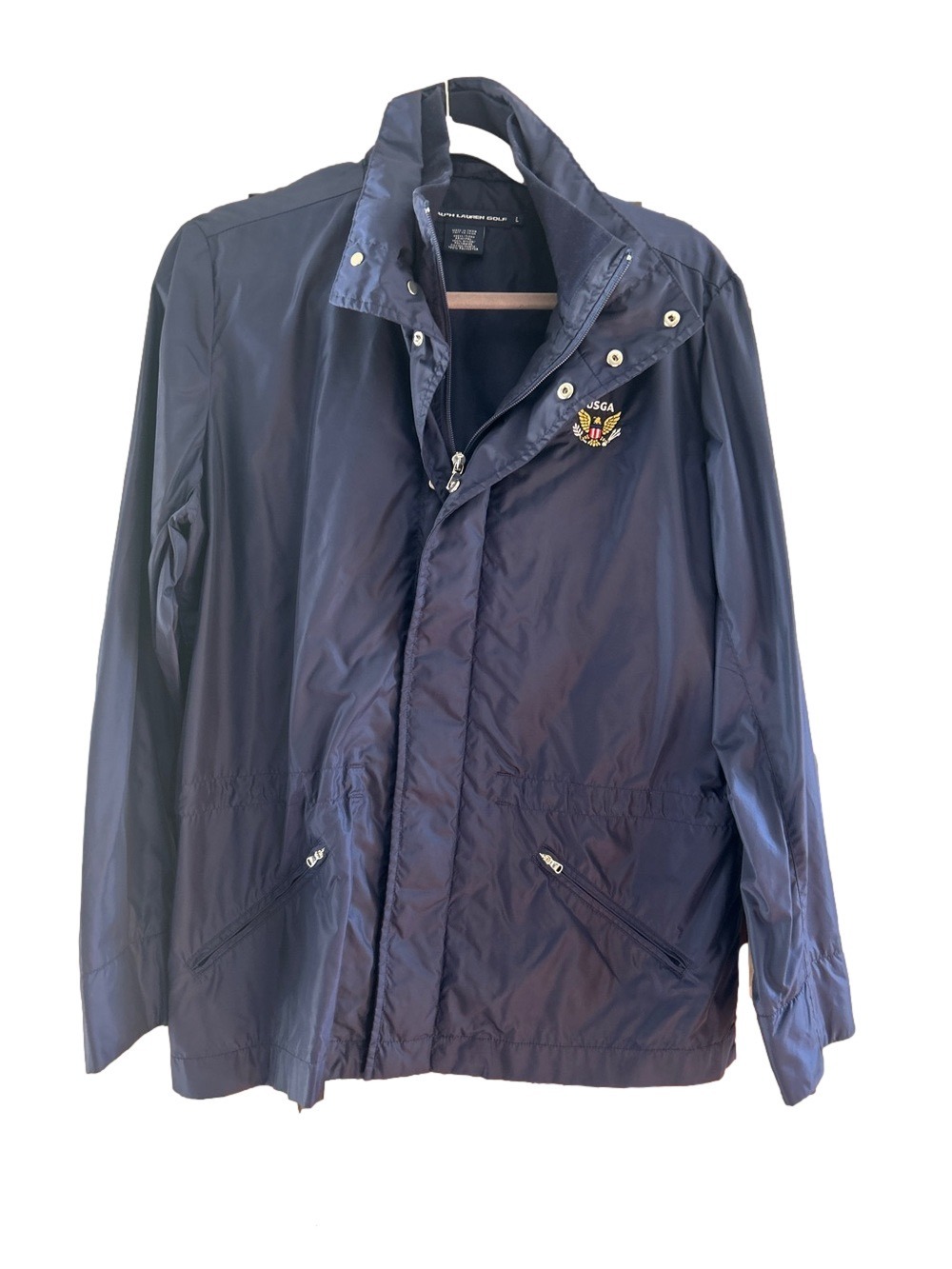 Ralph Lauren Golf Women’s Jacket USGA Eagle Crest Navy Blue Size Large Like New